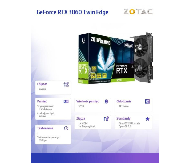 Zotac GeForce RTX 3060 Twin Edge 12GB GDDR6 - 633021 - zdjęcie 2